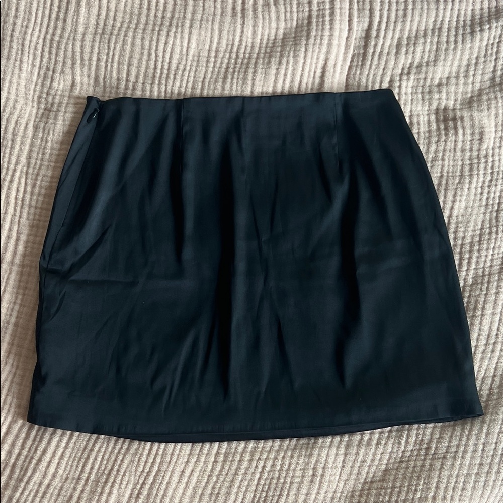 Aritzia Mini Black Satin Skirt
